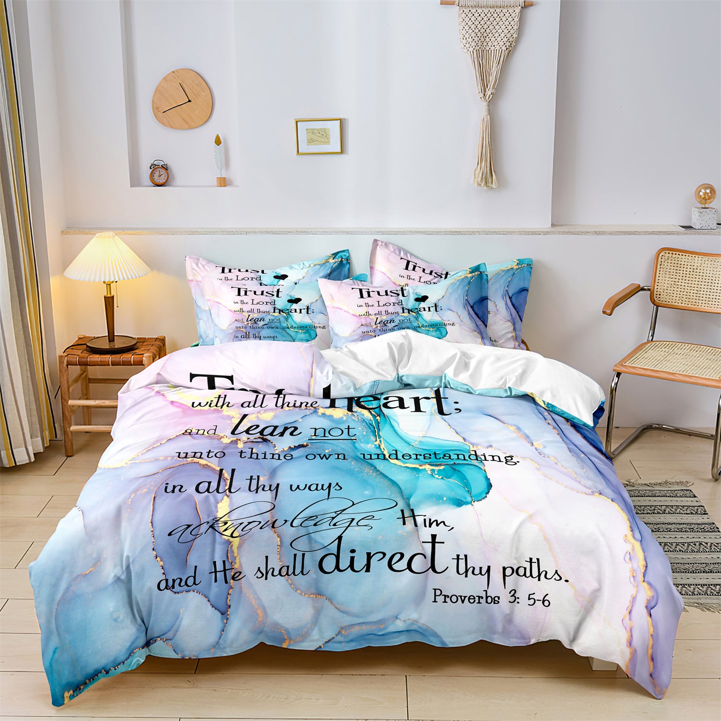 Marble Printed Quilt/Duvet Cover Bedding Set