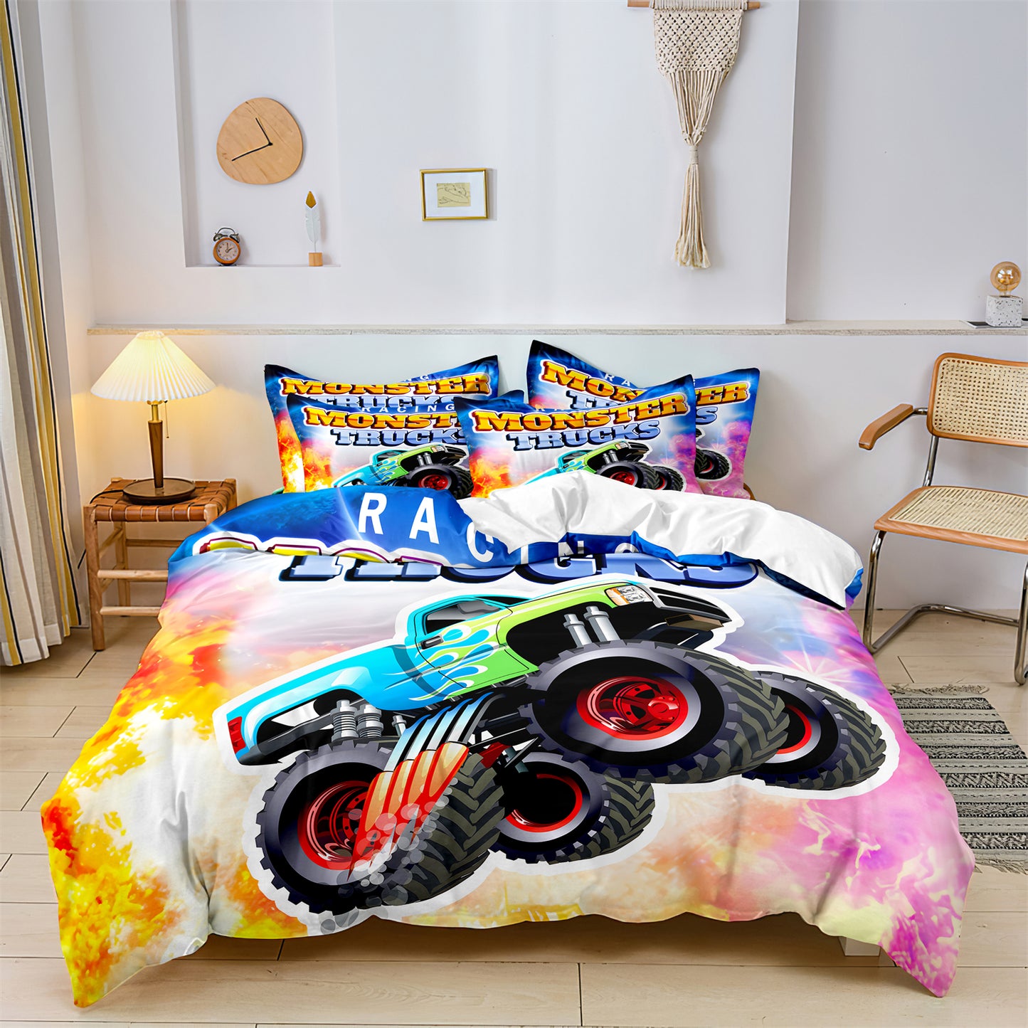 Car Truck Printed Quilt/Duvet Cover Bedding Set