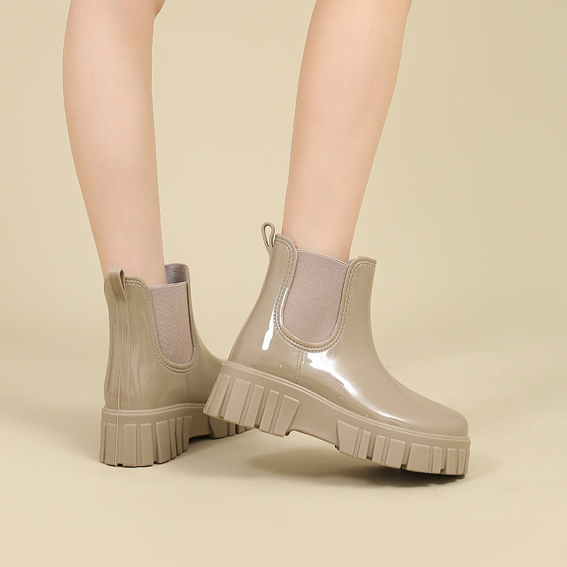 Platform Chunky Waterproof Ankle Rainboots