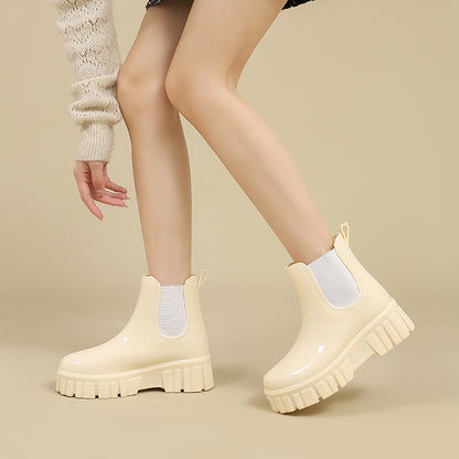 Platform Chunky Waterproof Ankle Rainboots