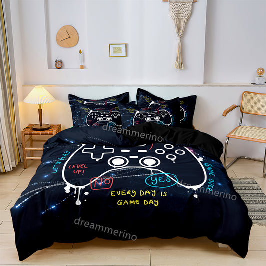 Gamepad Game Controller Printed Quilt/Duvet Cover Bedding Set