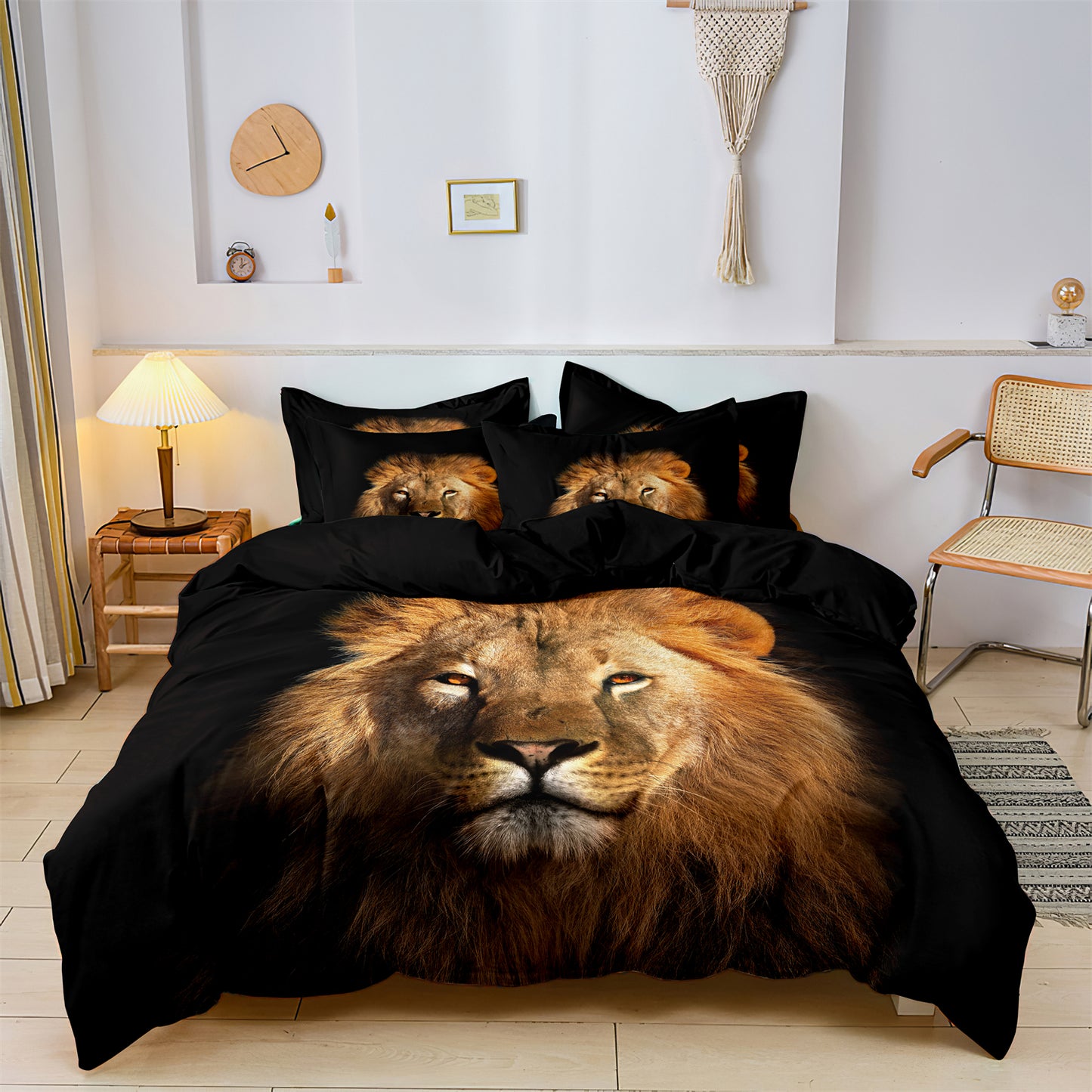 Lion Printed Quilt/Duvet Cover Bedding Set