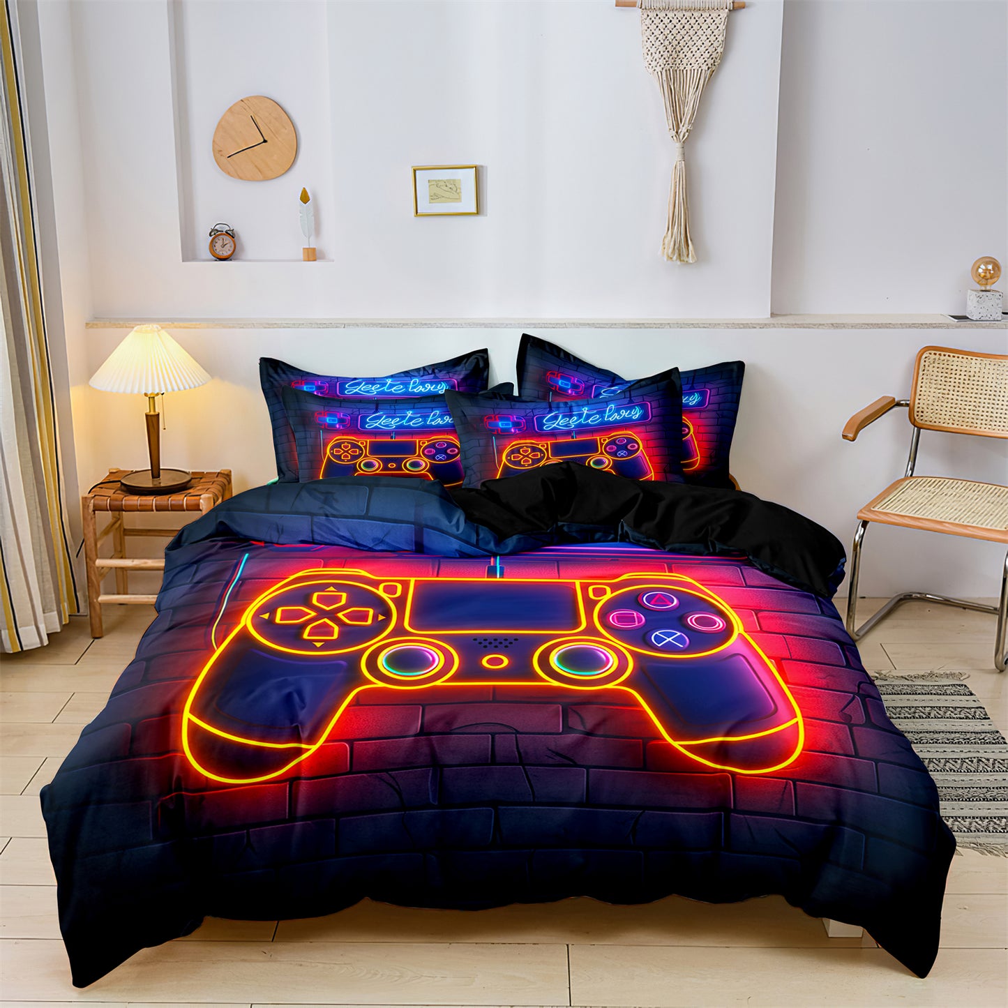 Game Controller Gamepad Printed Quilt/Duvet Cover Bedding Set