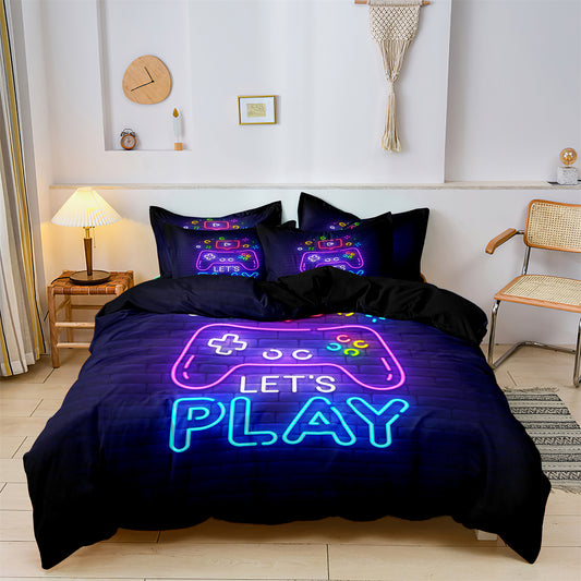 Game Controller Gamepad Printed Quilt/Duvet Cover Bedding Set