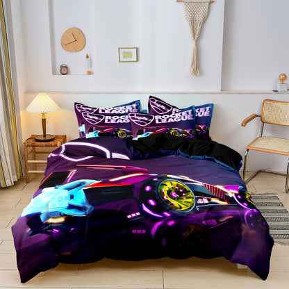 Racing Cars Printed Quilt/Duvet/Doona Cover Bedding Set