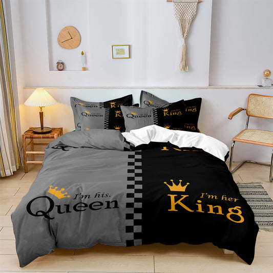 Queen & King Printed Quilt/Duvet Cover Bedding Set