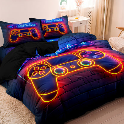 Game Controller Gamepad Printed Quilt/Duvet Cover Bedding Set