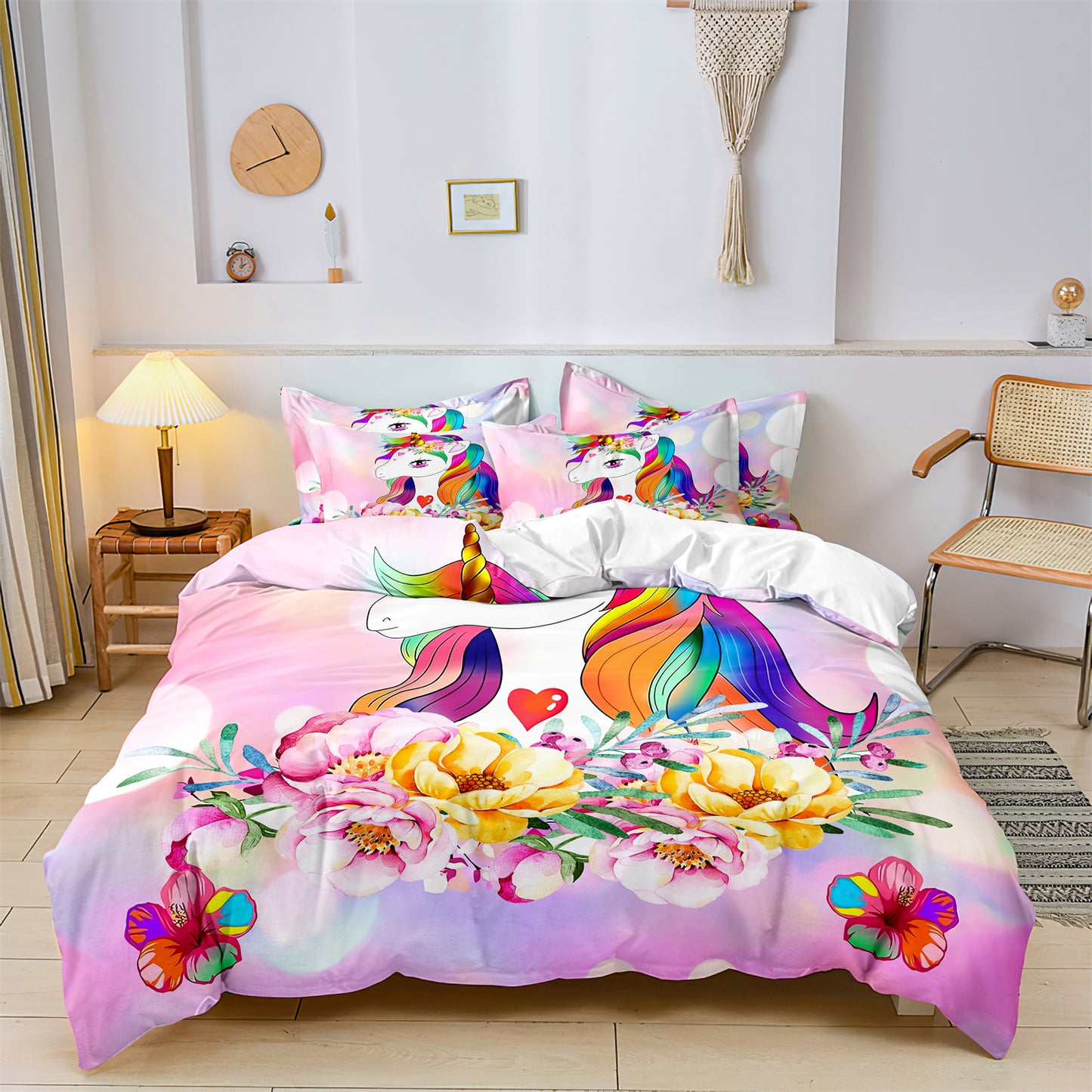 Unicorn Printed Quilt/Duvet Cover Bedding Set