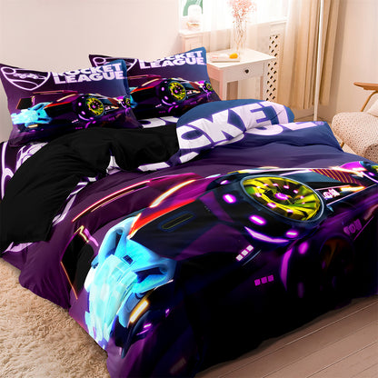 Racing Cars Printed Quilt/Duvet/Doona Cover Bedding Set