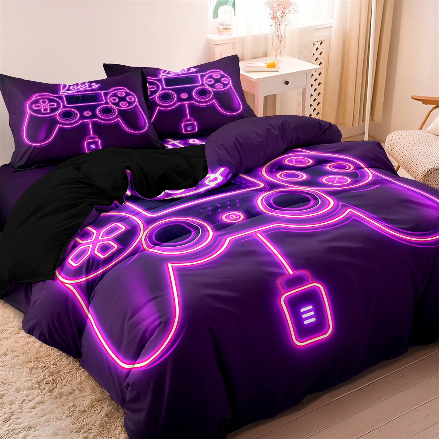 Game Controller Gamepad Printed Quilt/Duvet Cover Bedding Set