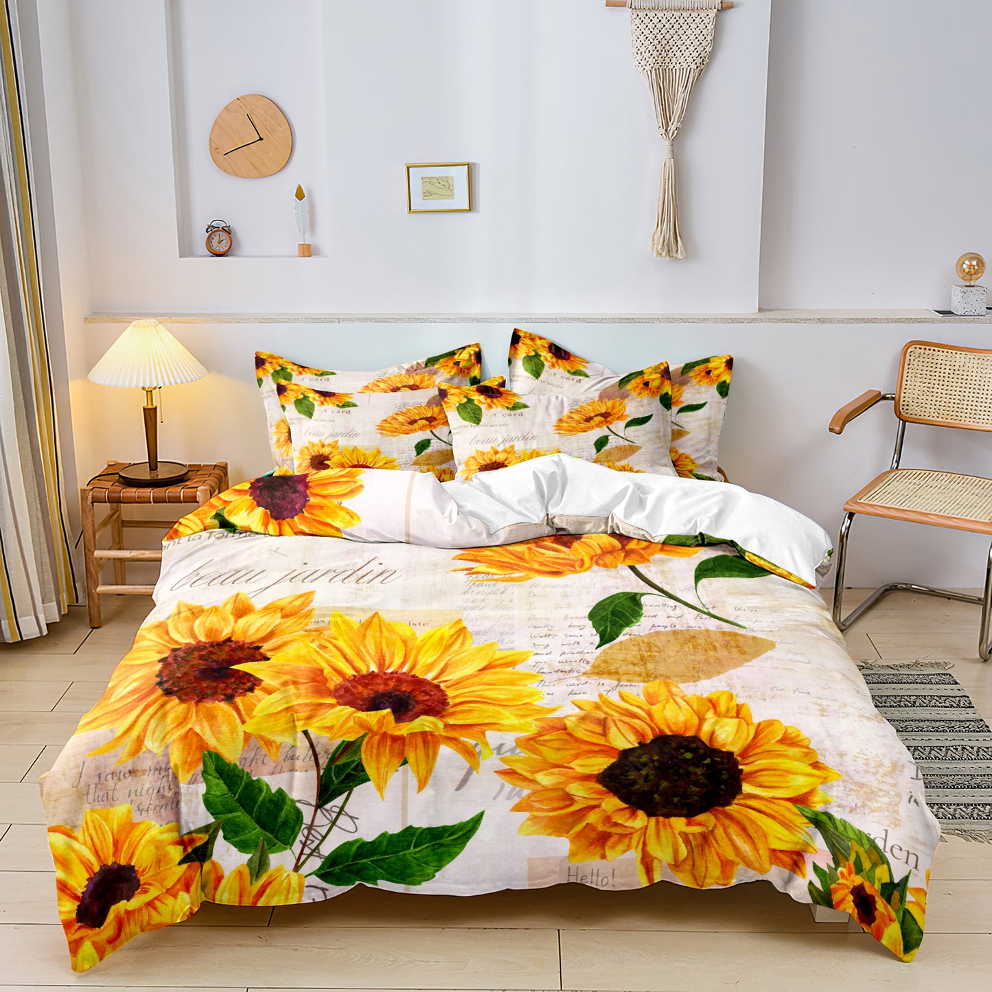 Sunflower Floral Duvet Quilt Doona Cover Bedding Set