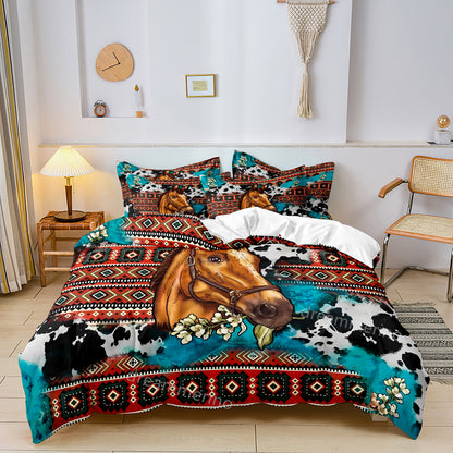 Horses Bohemia Printed Quilt/Duvet Cover Bedding Set