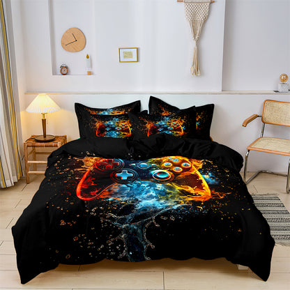 Game Controller Gamepad Printed Quilt/Duvet Cover Bedding Set