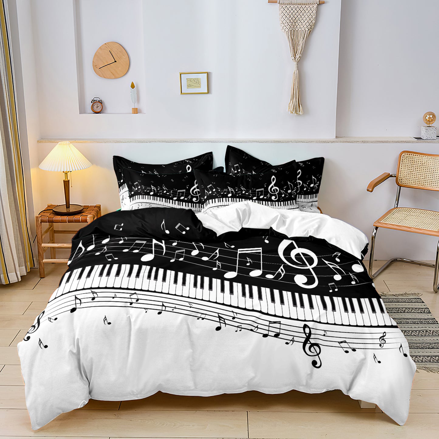 Music Piano Note Duvet Quilt Doona Cover Bedding Set