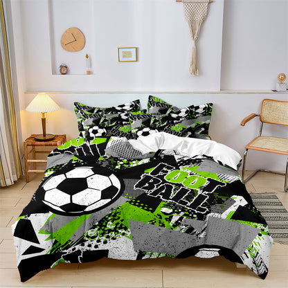 Football Printed Quilt/Duvet Cover Bedding Set