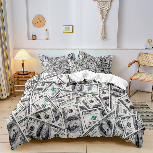 Rich Dollars Printed Quilt/Duvet Cover Bedding Set