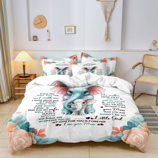 Elephant Printed Quilt/Duvet Cover Bedding Set