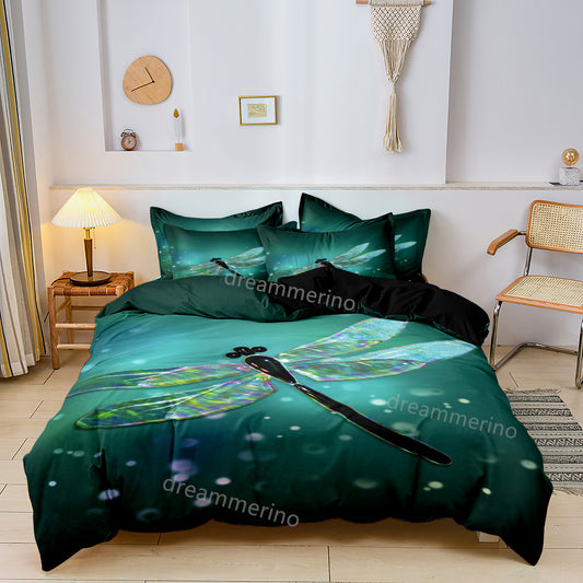 Dragonfly Soft Doona Quilt Duvet Cover Bedding Set