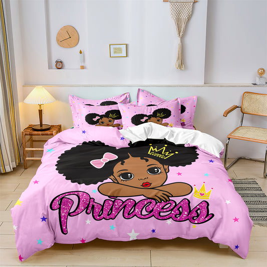 Black Girl Printed Quilt/Duvet Cover Bedding Set