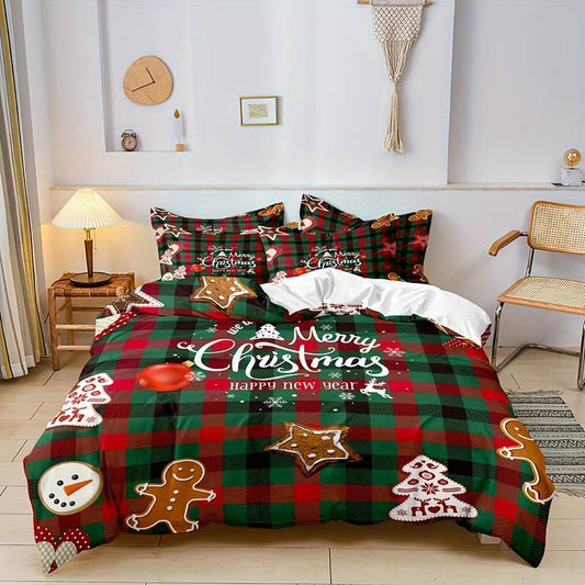 Merry Christmas Printed Quilt/Duvet Cover Bedding Set