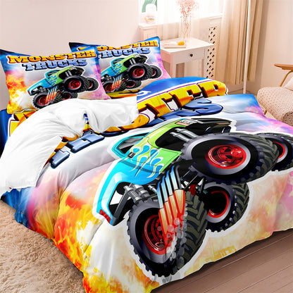 Car Truck Printed Quilt/Duvet Cover Bedding Set