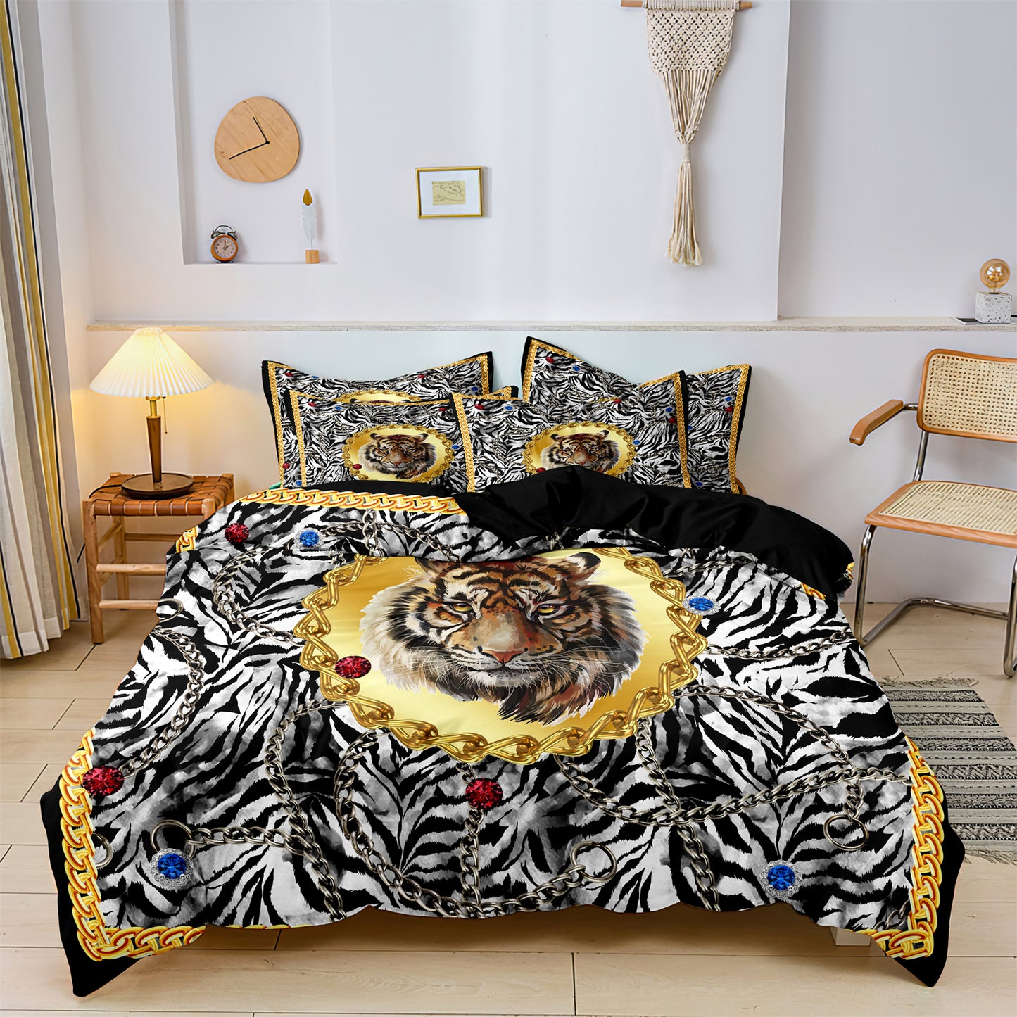 Tiger Printed Quilt/Duvet Cover Bedding Set