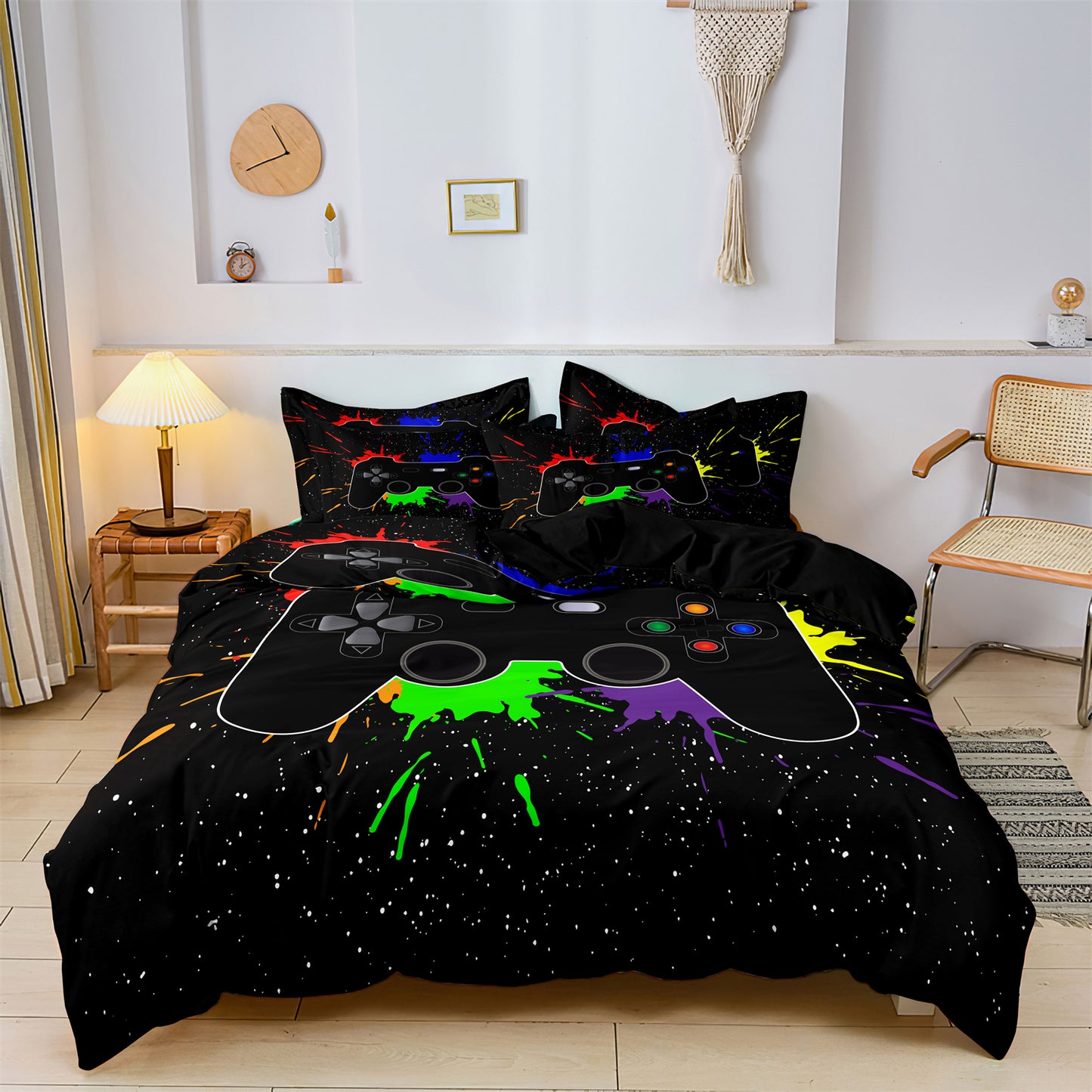 Game Controller Gamepad Printed Quilt/Duvet Cover Bedding Set