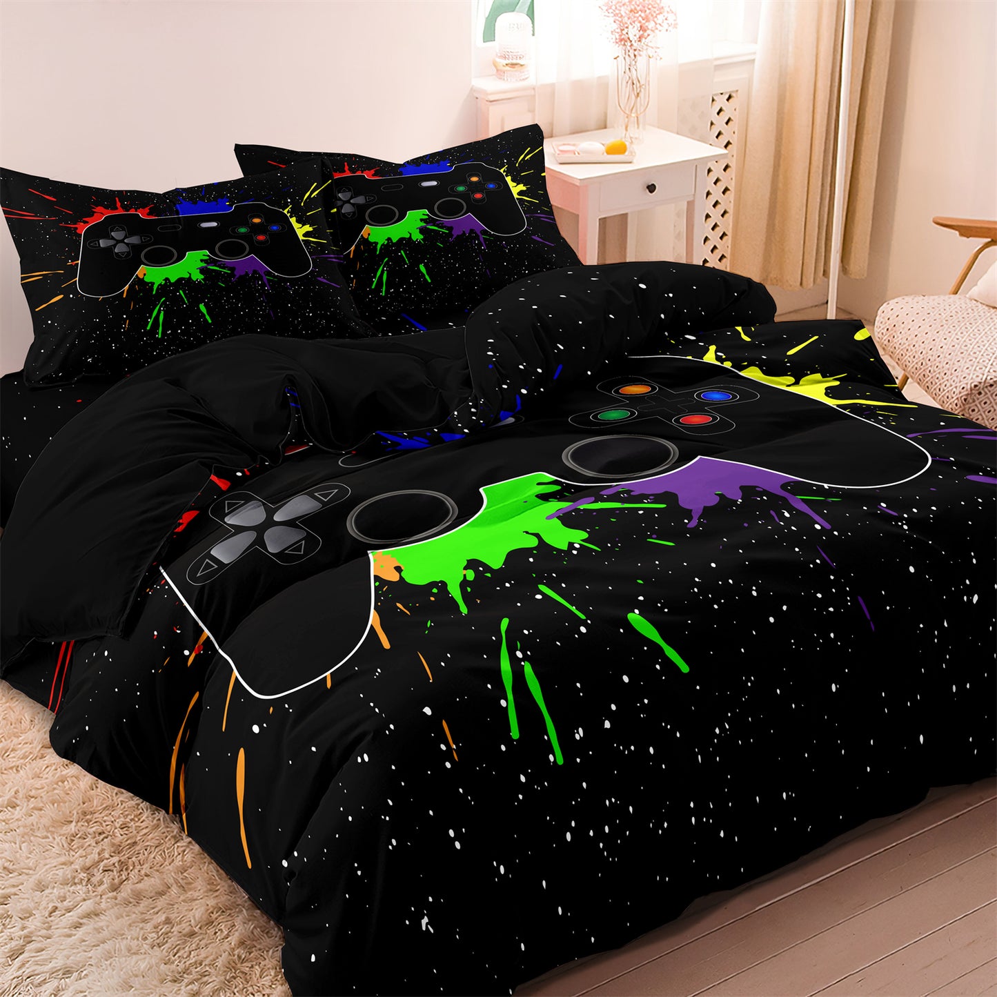 Game Controller Gamepad Printed Quilt/Duvet Cover Bedding Set