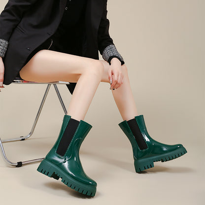 Womens Chelsea Boots Short Platform Rain Boots