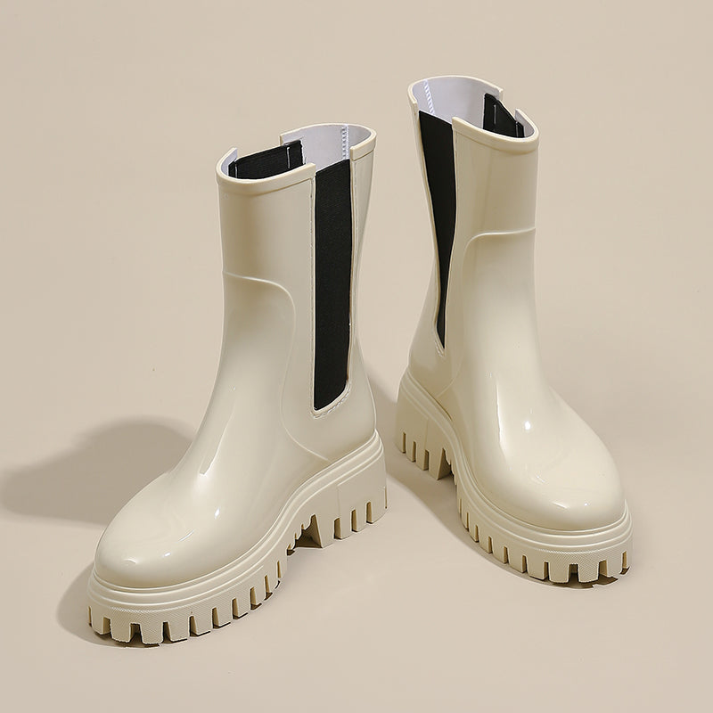 Womens Chelsea Boots Short Platform Rain Boots