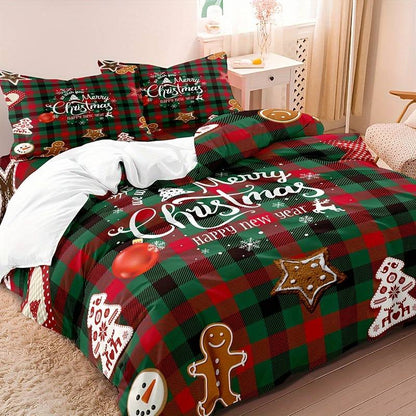 Merry Christmas Printed Quilt/Duvet Cover Bedding Set