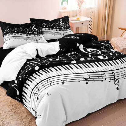 Music Piano Note Duvet Quilt Doona Cover Bedding Set