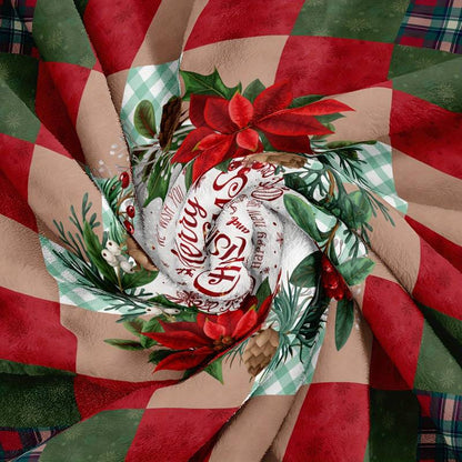 Christmas Floral Flannel Blanket