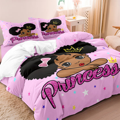 Black Girl Printed Quilt/Duvet Cover Bedding Set