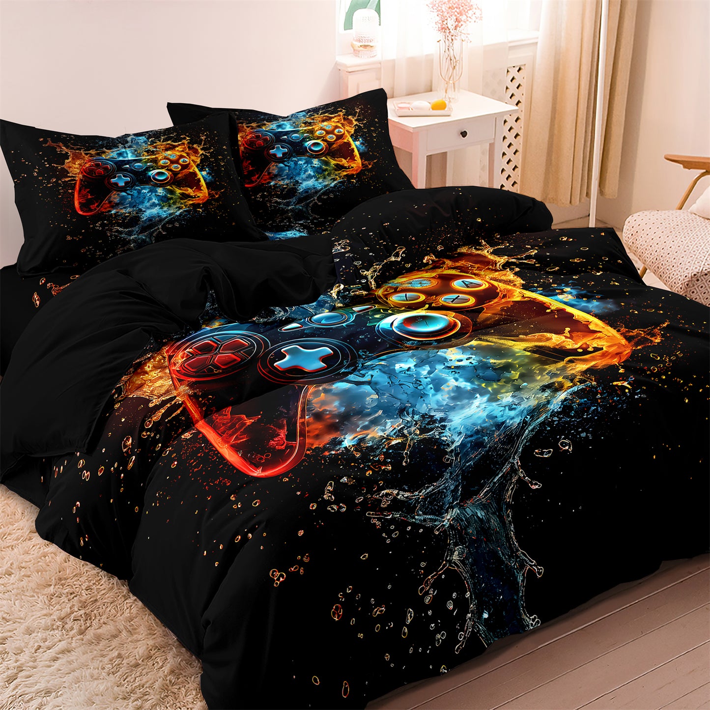 Game Controller Gamepad Printed Quilt/Duvet Cover Bedding Set