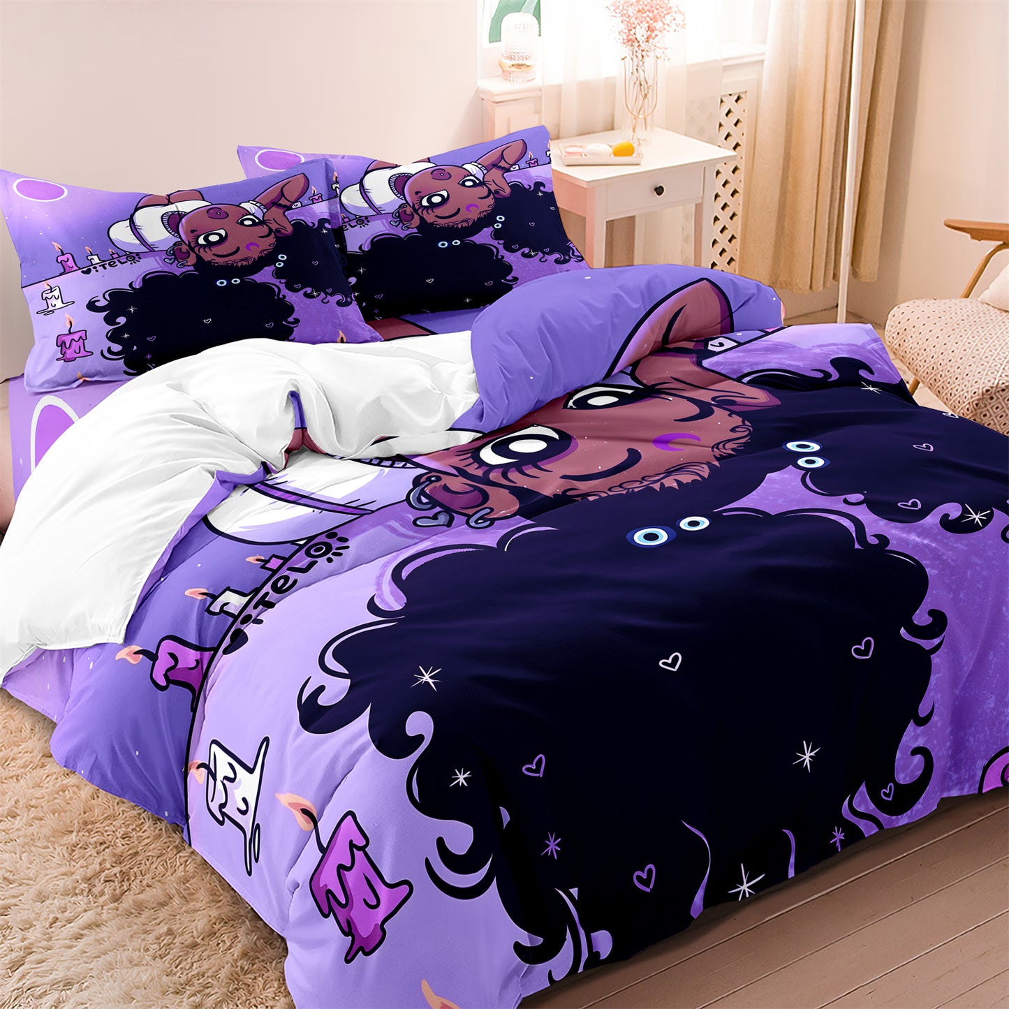 Black Girl Printed Quilt/Duvet Cover Bedding Set