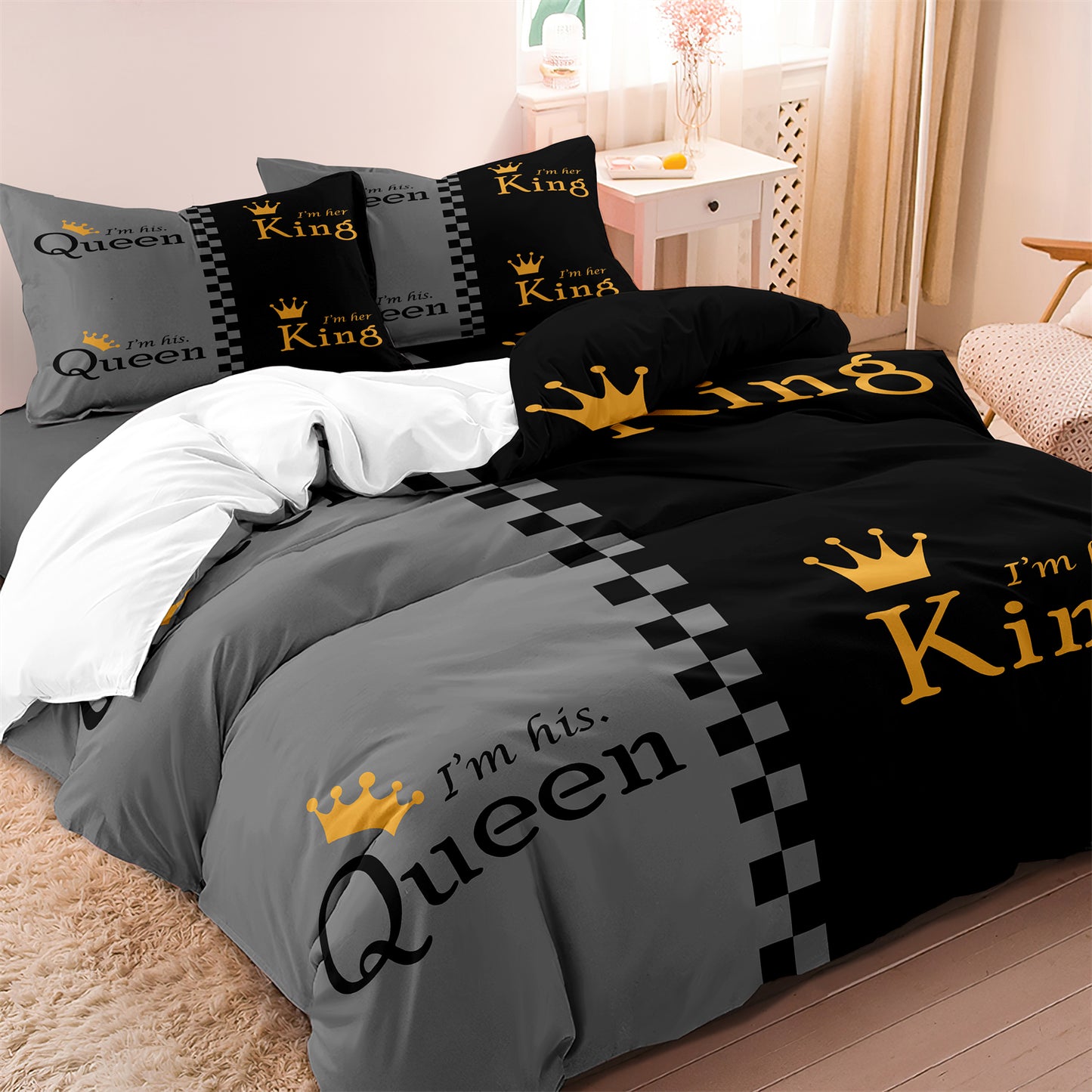 Queen & King Printed Quilt/Duvet Cover Bedding Set