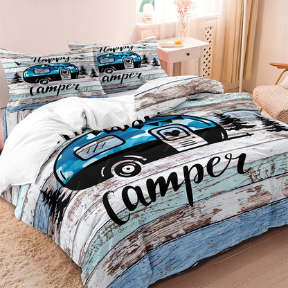 Modern Camping Theme Quilt/Duvet Cover Bedding Set