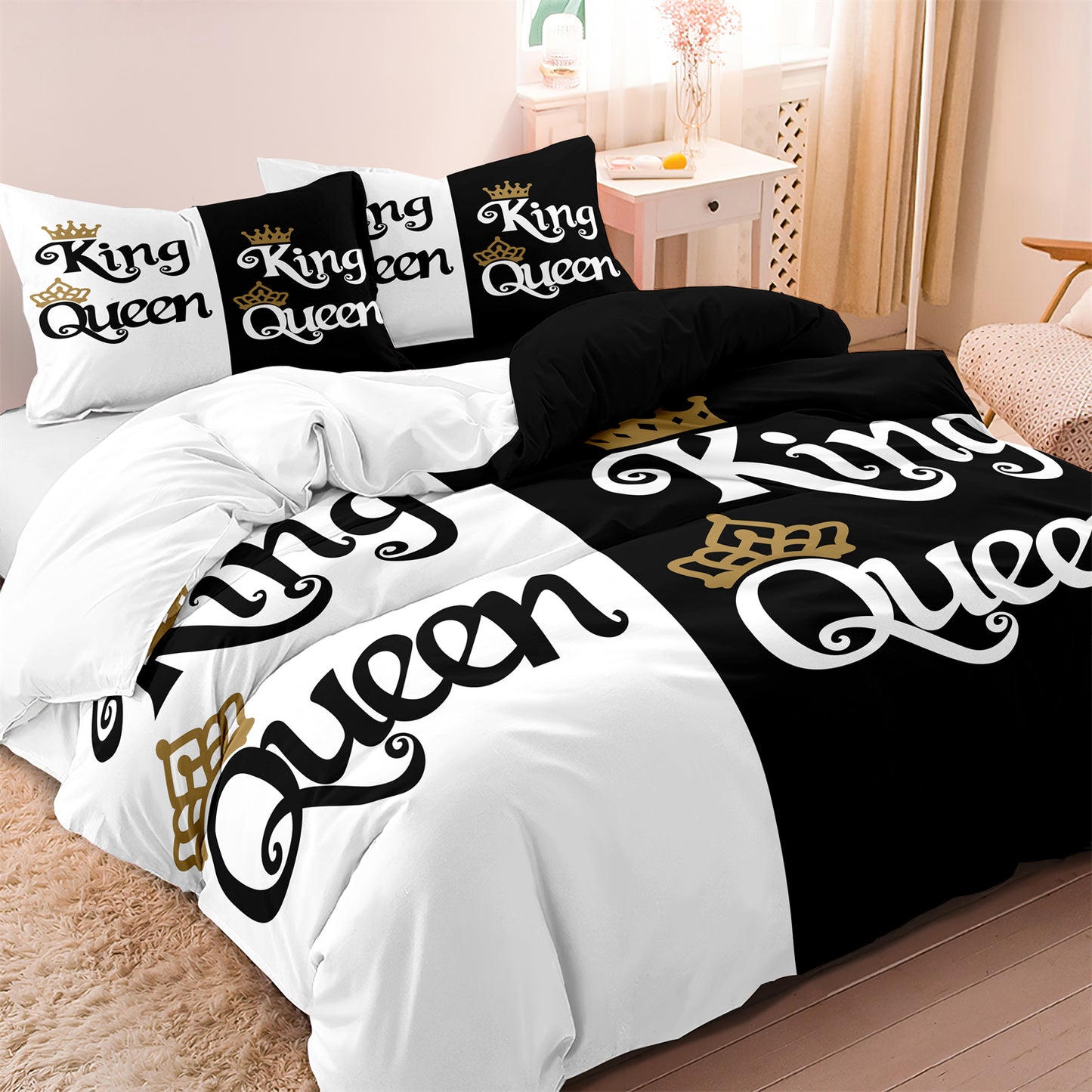 Queen & King Printed Quilt/Duvet Cover Bedding Set