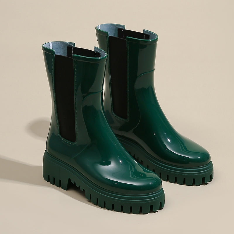 Womens Chelsea Boots Short Platform Rain Boots