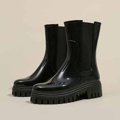 Womens Chelsea Boots Short Platform Rain Boots