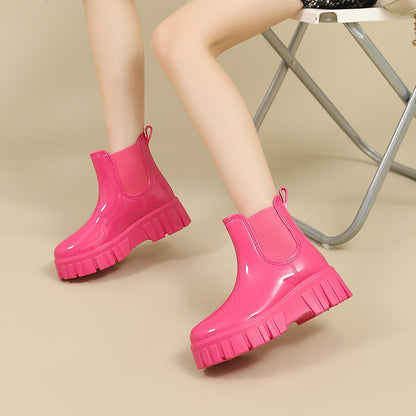 Platform Chunky Waterproof Ankle Rainboots