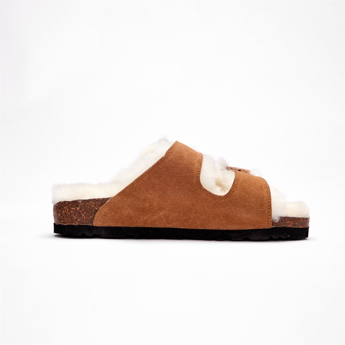 DREAMMERINO Premium Sheepskin Wool Buckle Sandals