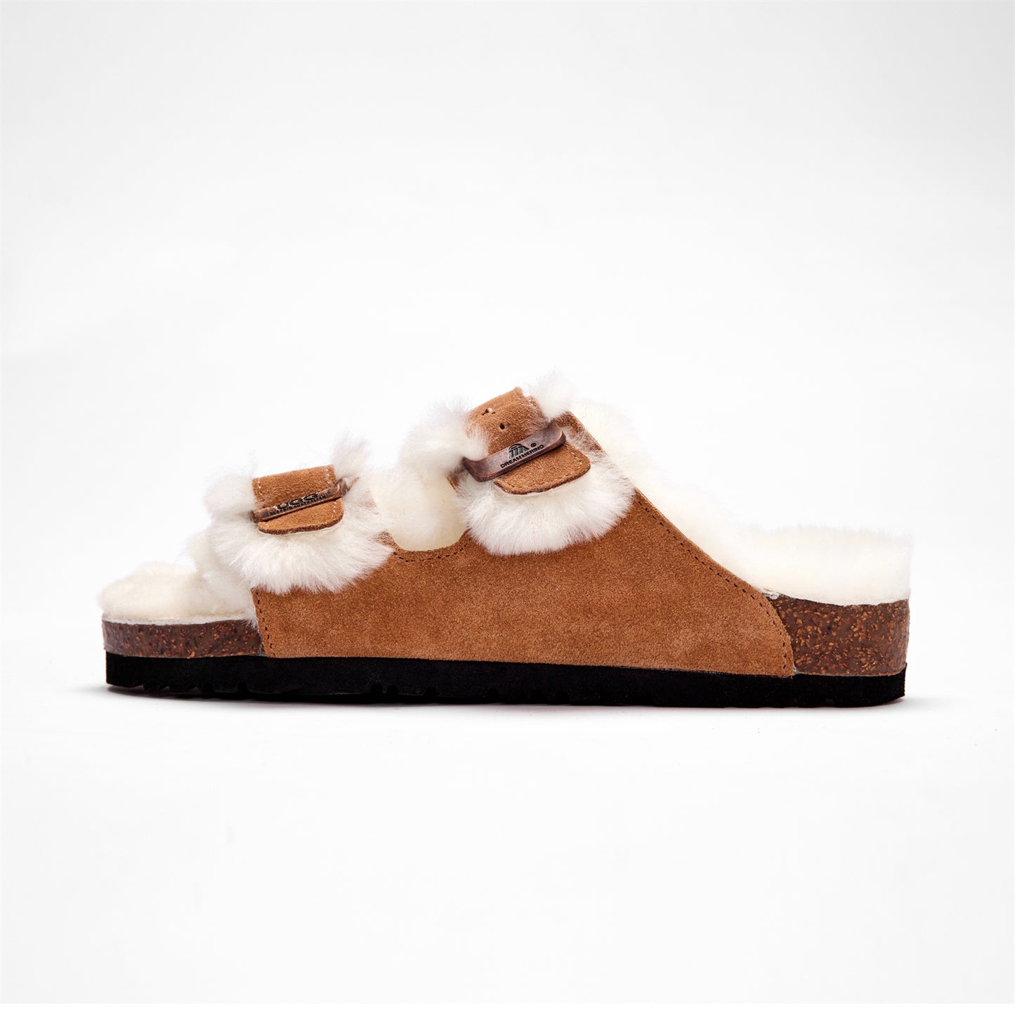 DREAMMERINO Premium Sheepskin Wool Buckle Sandals