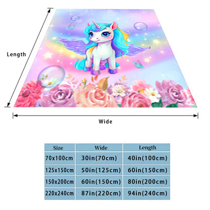 Floral Unicorn Flannel Blanket