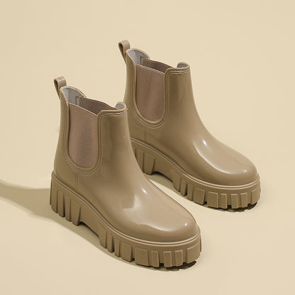 Platform Chunky Waterproof Ankle Rainboots