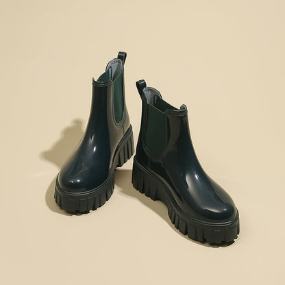 Platform Chunky Waterproof Ankle Rainboots