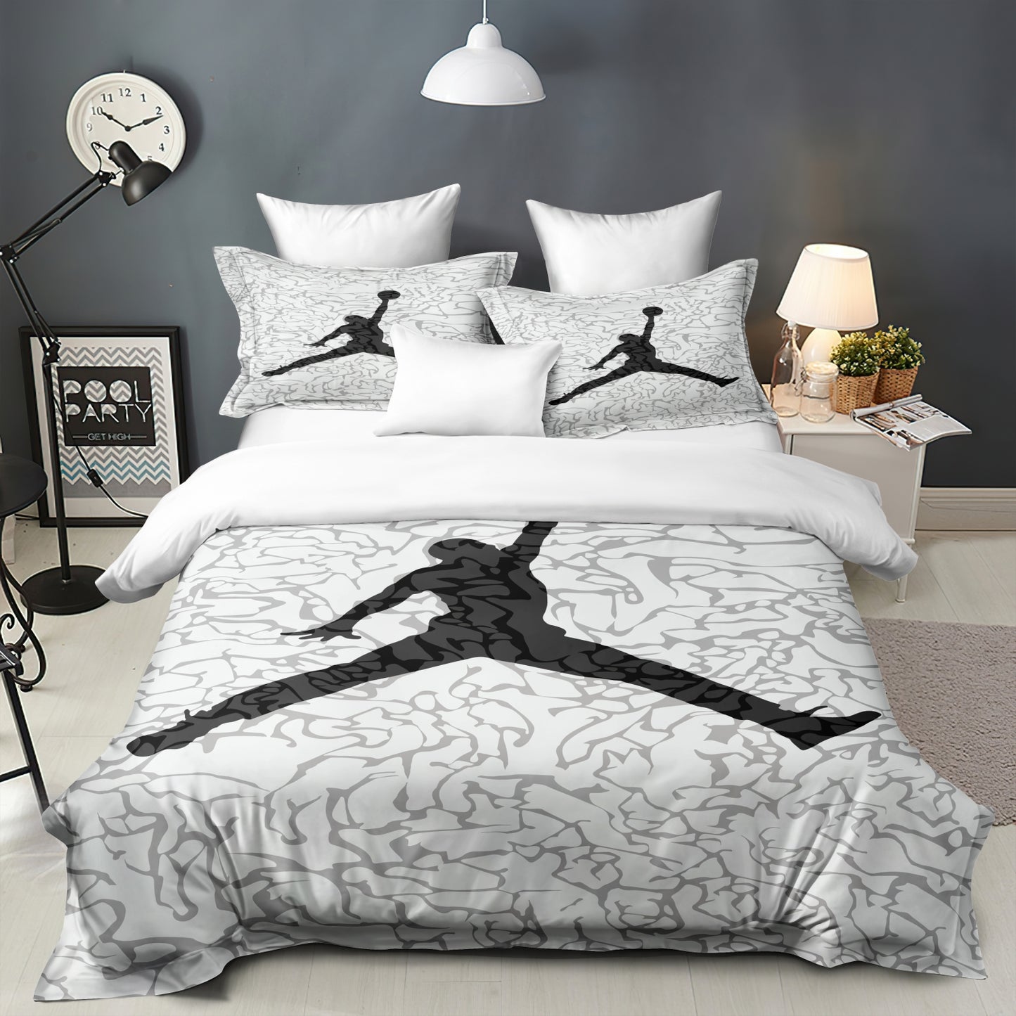 AU Ultra Soft Basketball Jordan Quilt Duvet Cover Bedding Set