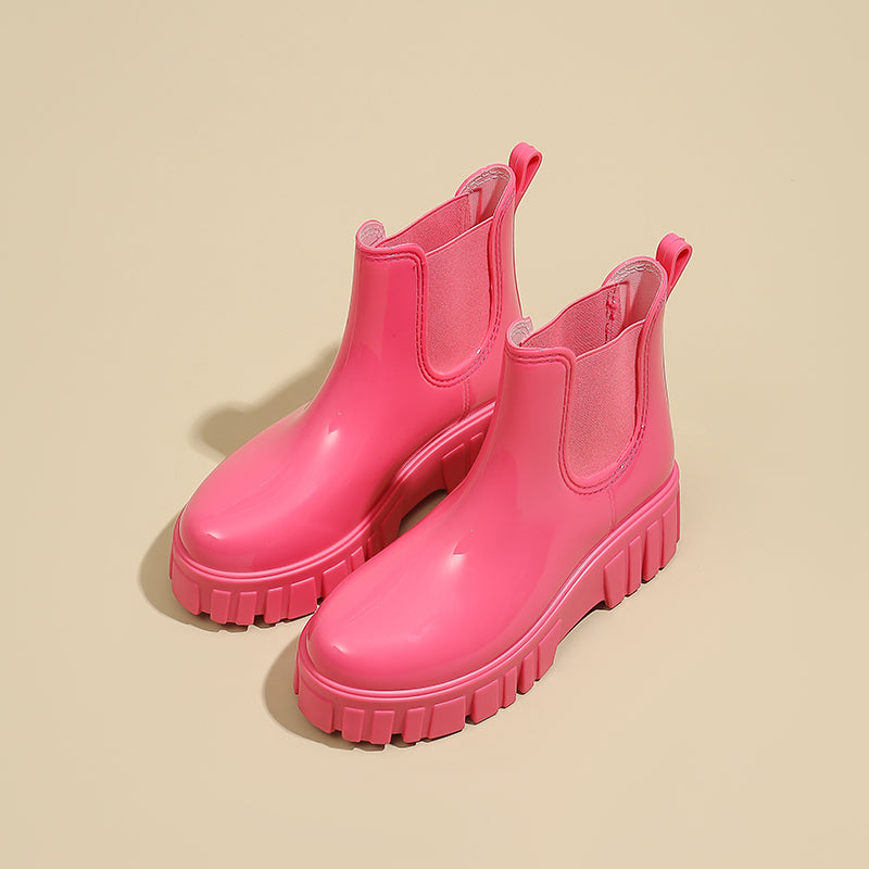 Platform Chunky Waterproof Ankle Rainboots