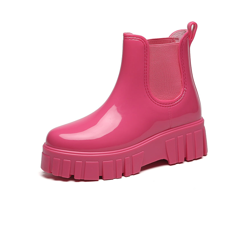 Platform Chunky Waterproof Ankle Rainboots